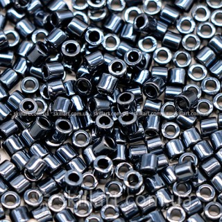 Бисер DBL-1 Miyuki Delica Beads 8/0 (жемчужный, гематитовый)